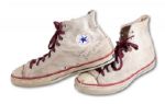 1970-71 JULIUS ERVING UMASS REDMEN GAME WORN AND AUTOGRAPHED CONVERSE SHOES  - ONLY KNOWN PAIR FROM COLLEGE! (TEAMMATE LOA)