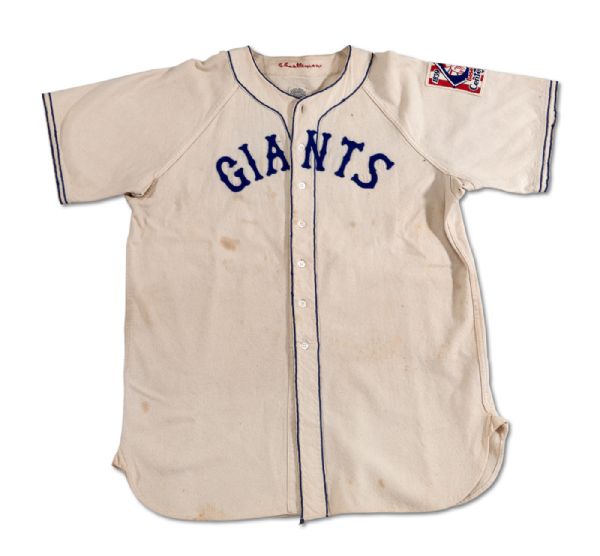 1939 CLYDELL "SLICK" CASTLEMAN NEW YORK GAME WORN HOME JERSEY - RARE STYLE! (DELBERT MICKEL COLLECTION)