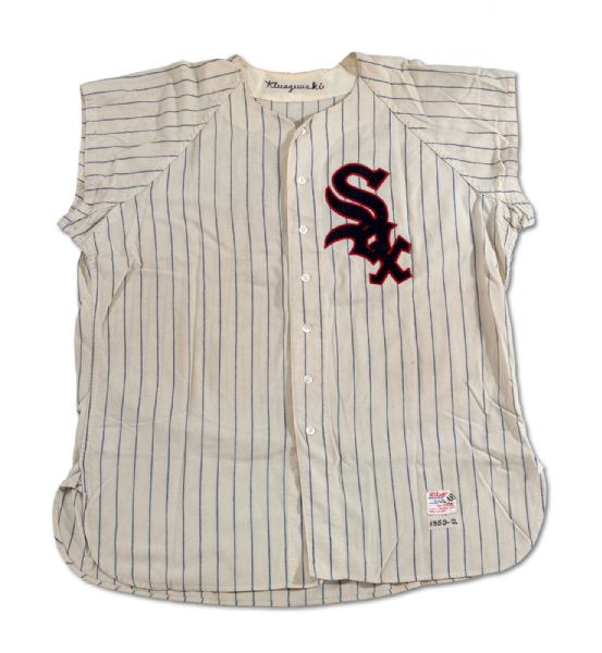 1959 TED KLUSZEWSKI CHICAGO WHITE SOX GAME WORN HOME JERSEY (MEARS A10) (DELBERT MICKEL COLLECTION)