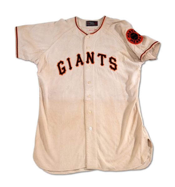 1949 AUGIE GALAN NEW YORK GIANTS GAME WORN HOME JERSEY (NSM COLLECTION)