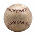 1927 BABE RUTH SINGLE SIGNED OAL (JOHNSON) BASEBALL