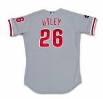 2007 CHASE UTLEY PHILADELPHIA PHILLIES GAME WORN ROAD JERSEY (NSM COLLECTION)