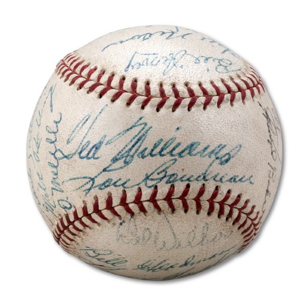 1953 BOSTON RED SOX TEAM SIGNED BASEBALL (NSM COLLECTION)