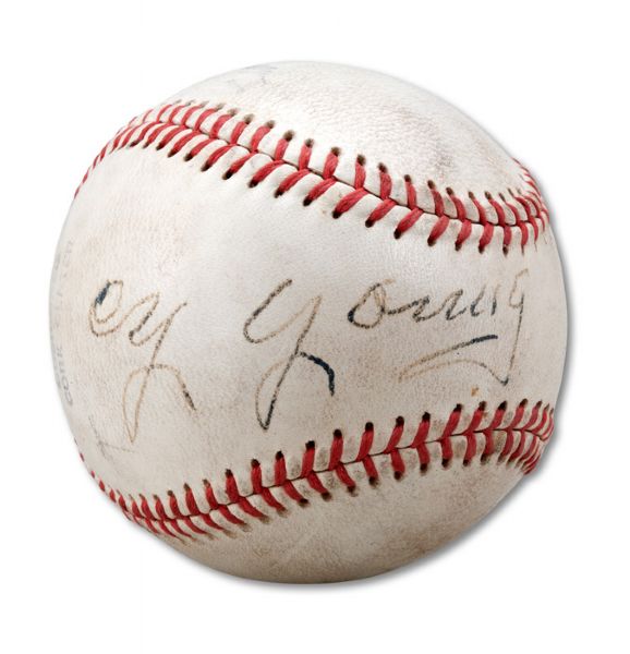 CY YOUNG SINGLE SIGNED BASEBALL (NSM COLLECTION)