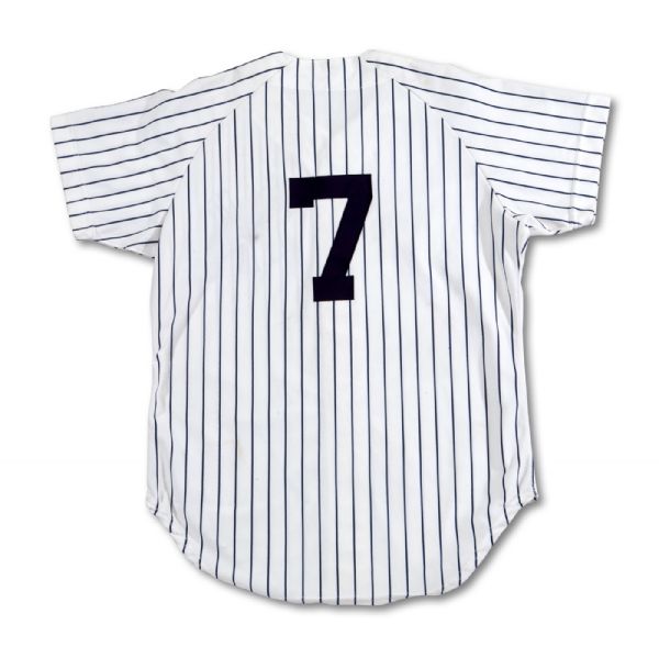 1970 MICKEY MANTLE AUTOGRAPHED NEW YORK YANKEES GAME WORN COACHES JERSEY (NSM COLLECTION)
