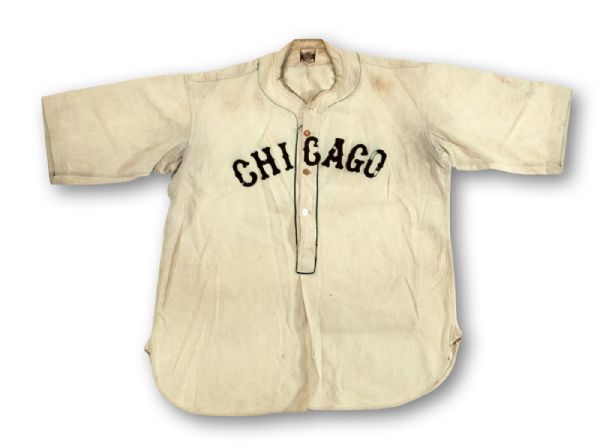 RARE AND IMPORTANT C.1927 WILLIE FOSTER CHICAGO AMERICAN GIANTS NEGRO LEAGUE GAME WORN JERSEY (NEWLY DISCOVERED) - MEARS A8