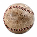 HONUS WAGNER SINGLE SIGNED BASEBALL W/ "FORMER PIRATE" NOTATION (NSM COLLECTION)