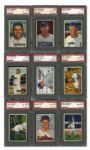 1951 BOWMAN BASEBALL COMPLETE SET OF 324 WITH 104 PSA GRADED INCLUDING ALL MAJOR STARS