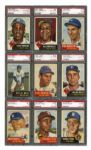 1953 TOPPS BASEBALL COMPLETE SET OF 274 WITH 85 PSA GRADED INCLUDING ALL KEY CARDS