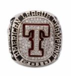 2010 AMERICAN LEAGUE CHAMPION TEXAS RANGERS 10K WHITE GOLD PLAYERS RING