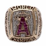 2002 ANAHEIM ANGELS WORLD SERIES CHAMPIONSHIP 10K GOLD RING WITH REAL DIAMONDS (STAFF)