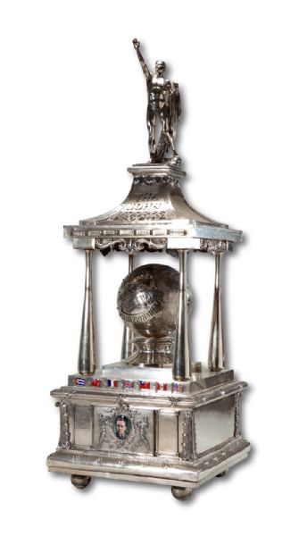 THE JOHN MOORES TROPHY (1938), A STERLING SILVER MASTERPIECE CREATED FOR THE WORLDS AMATEUR BASEBALL CHAMPIONSHIP (HELMS/LA84 COLLECTION)