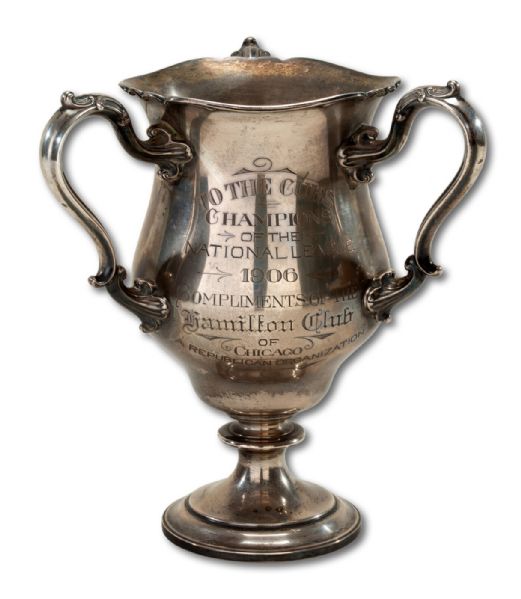 1906 CHICAGO CUBS NATIONAL LEAGUE CHAMPIONS STERLING SILVER TROPHY CUP FROM THE HAMILTON CLUB OF CHICAGO (HELMS/LA84 COLLECTION)