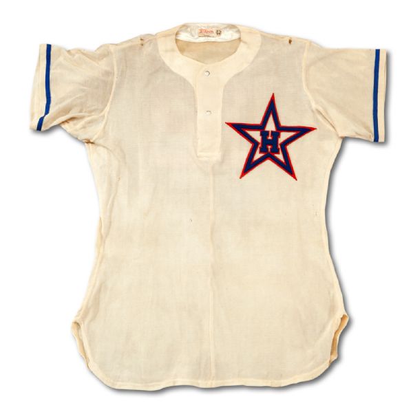 C.1950 FRED HANEY HOLLYWOOD STARS GAME WORN DURENE "SUMMER WEIGHT" JERSEY - RARE STYLE INFAMOUSLY WORN WITH SHORTS! (HELMS/LA84 COLLECTION)