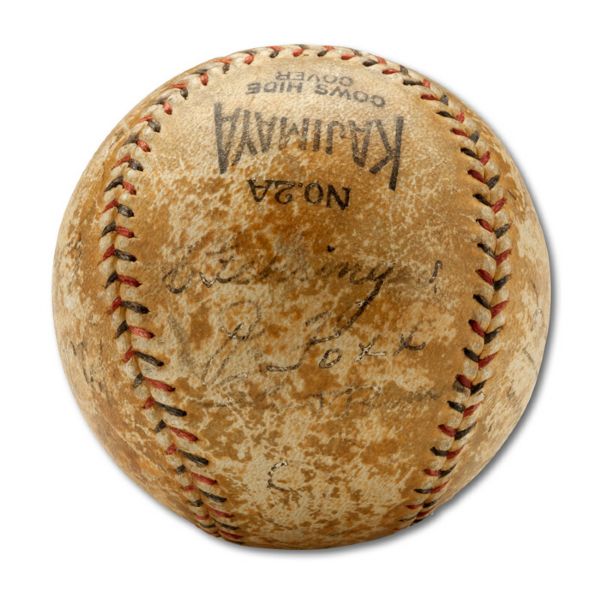 1934 TOUR OF JAPAN TEAM SIGNED BASEBALL  (HELMS/LA84 COLLECTION) 
