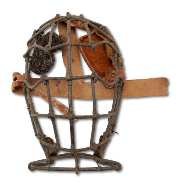C.1909 BIRD CAGE STYLE CATCHERS MASK ATTRIBUTED TO JACK LAPP OF THE PHILADELPHIA ATHLETICS (HELMS/LA84 COLLECTION)