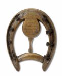 1897 HORSESHOE FASHIONED BY BOXING CHAMPION BOB FITZSIMMONS AS A GIFT FOR TIMOTHY SULLIVAN AT CARSON CITY, NV. (HELMS/LA84 COLLECTION)