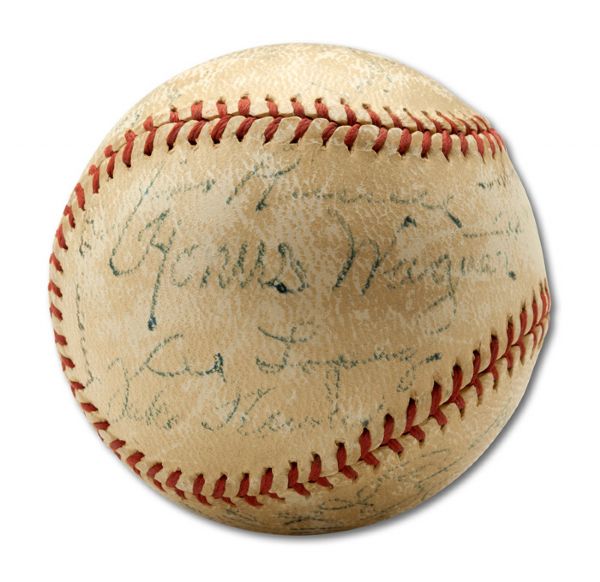 1944 PITTSBURGH PIRATES TEAM SIGNED BASEBALL (HELMS/LA84 COLLECTION) 