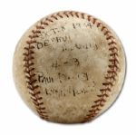 1934 WORLD SERIES (ST. LOUIS CARDINALS AT DETROIT TIGERS) GAME USED BASEBALL FROM GAME 6 PLAYED ON OCTOBER 8, 1934  (HELMS/LA84 COLLECTION) 