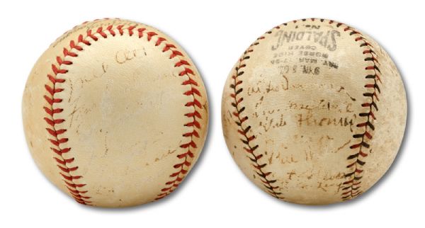 1927 AND 1940 NEW YORK GIANTS SIGNED BASEBALLS (HELMS/LA84 COLLECTION) 