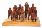 EXTRAORDINARY SET OF (11) 19TH CENTURY FOLK ART CARVED AND PAINTED BASEBALL FIGURES