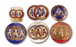 EARL COOPERS COLLECTION OF (6) 1914-18 AND 1926 AMERICAN AUTOMOBILE ASSOCIATION AND IMCA REGISTERED RACING DRIVER PINS (HELMS/LA 84 COLLECTION) 