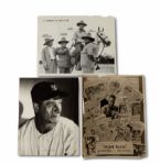 LOU GEHRIG 11 BY 14 PHOTO LOT OF 3 FROM THE CHRISTY WALSH ESTATE INCL. PHOTO SIGNED BY JACOB RUPPERT (HELMS/LA84 COLLECTION) 