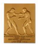 1935 INTERNATIONAL AMATEUR BOXING TOURNAMENT (PARIS) HEAVYWEIGHT CHAMPIONSHIP BRONZE AWARD WON BY LOUIS NOVA (HELMS/LA 84 COLLECTION)