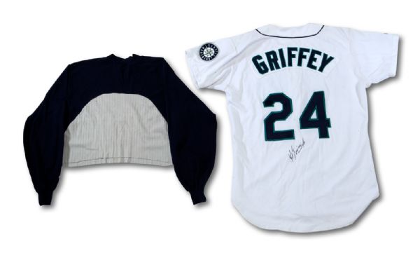 1993 KEN GRIFFEY JR. SEATTLE MARINERS GAME USED AND SIGNED HOME JERSEY WITH MATCHING UNDERSHIRT