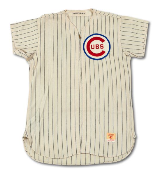 1957 DICK LITTLEFIELD CHICAGO CUBS GAME WORN HOME JERSEY (DELBERT MICKEL COLLECTION)