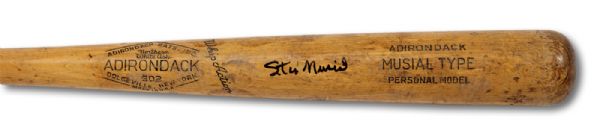 1961-63 STAN MUSIAL AUTOGRAPHED ADIRONDACK PROFESSIONAL MODEL GAME USED BAT (DELBERT MICKEL COLLECTION)