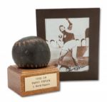 PARRY OBRIENS AUTOGRAPHED SHOT PUT USED TO BREAK 5 WORLD RECORDS INDOORS 1953-58 (NSM COLLECTION)