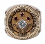 1987 ST LOUIS CARDINALS 10K GOLD NATIONAL LEAGUE CHAMPIONSHIP RING (CURT FORD)