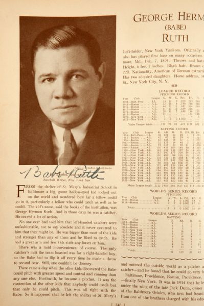 EXTRAORDINARY 1933 WHOS WHO IN MAJOR LEAGUE BASEBALL BOOK FEATURING 152 AUTOGRAPHS INCL. 33 HALL OF FAMERS SUCH AS RUTH, GEHRIG, WAGNER, FOXX, JOHNSON, GREENBERG, LAZZERI, COCHRANE AND MORE