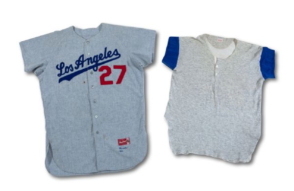 COACH PETE REISERS 1964 LOS ANGELES DODGERS GAME WORN ROAD JERSEY WITH UNDERSHIRT
