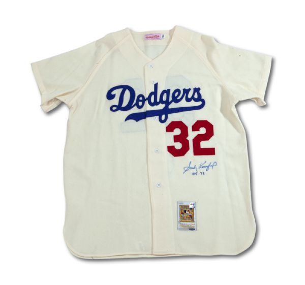 SANDY KOUFAX SIGNED MITCHELL & NESS COOPERSTOWN COLLECTION DODGERS JERSEY