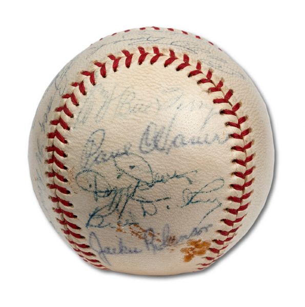 1962 HALL OF FAME INDUCTION MULTI-SIGNED BASEBALL INCL. JACKIE ROBINSON