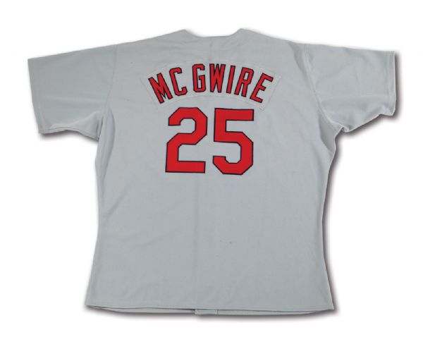 1998 MARK MCGWIRE ST. LOUIS CARDINALS GAME WORN ROAD JERSEY FROM 70 HR SEASON