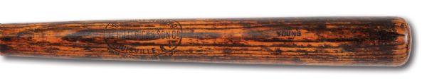 1911-16 ROSS YOUNGS H&B PROFESSIONAL MODEL GAME USED BAT (DOUBLE VAULT MARKED AND SIDEWRITTEN) - EXTREMELY RARE PRE-WAR HOFER BAT ORIGINALLY SOURCED FROM H&B (LOAS FROM H&B, MEARS A10, PSA/DNA GU10)