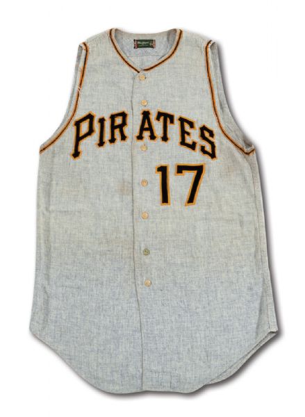 1963 DONN CLENDENON PITTSBURGH PIRATES GAME WORN ROAD JERSEY (DELBERT MICKEL COLLECTION)