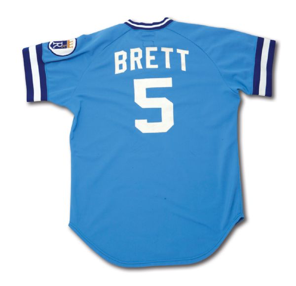 1978 GEORGE BRETT KANSAS CITY ROYALS GAME WORN ROAD JERSEY (MEARS A9.5)