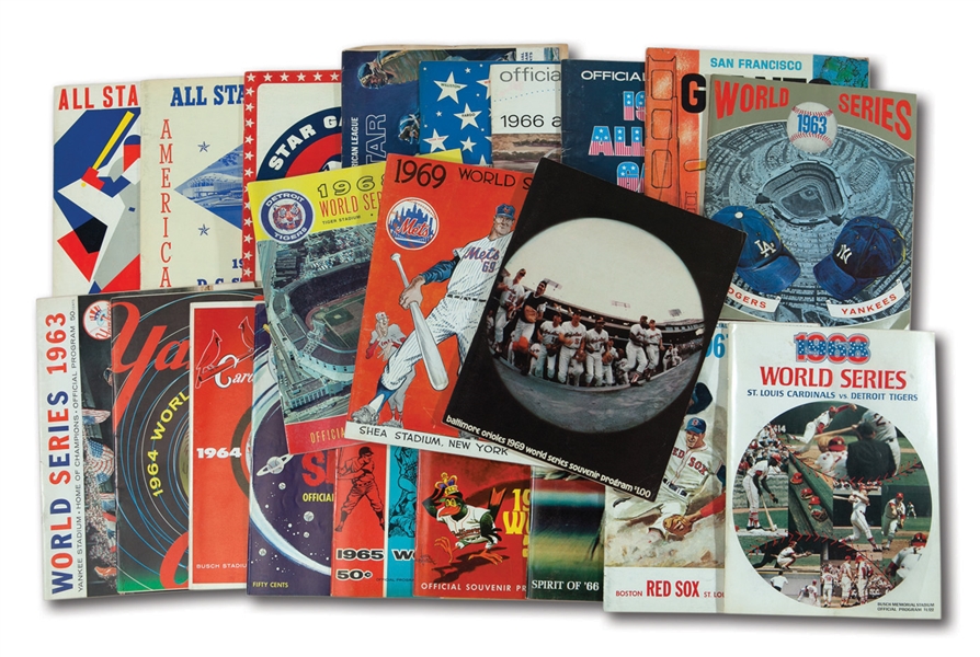 LOT OF (14) 1962-69 WORLD SERIES PROGRAMS AND (7) 1962-68 ALL-STAR GAME PROGRAMS (JOHNNY MURPHY COLLECTION)