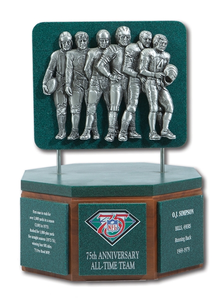 O.J. SIMPSONS NFL 75TH ANNIVERSARY ALL-TIME TEAM TROPHY (NFL EXECUTIVE PROVENANCE)