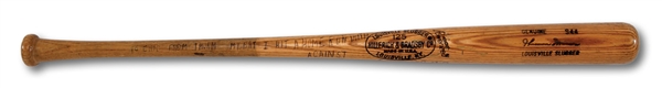 SEPT 15, 1977 THURMAN MUNSON LOUISVILLE SLUGGER PROFESSIONAL MODEL GAME USED AND INSCRIBED HOME RUN BAT - HIT HR OFF RED SOX PITCHER LUIS TIANT (PSA/DNA GU10)