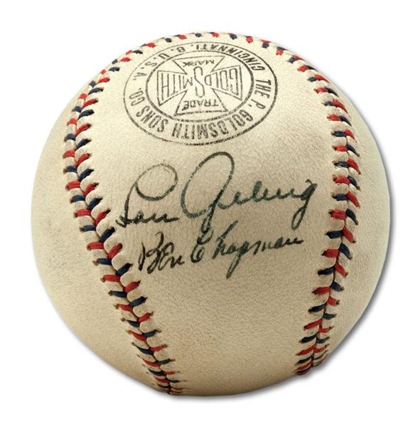 LOU GEHRIG, BEN CHAPMAN, AND DUSTY COOKE SIGNED BASEBALL 