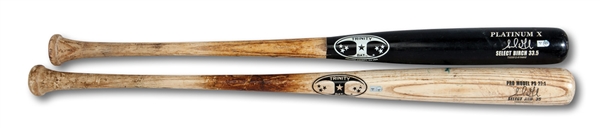 ADRIAN GONZALEZ PAIR OF 2012 & 2014 TRINITY PROFESSIONAL MODEL (CRACKED) GAME USED BATS (MLB AUTH.)
