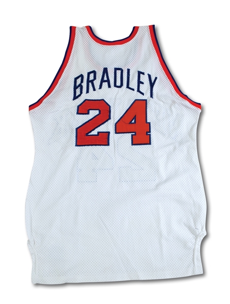 MID-1970S BILL BRADLEY AUTOGRAPHED NEW YORK KNICKS GAME WORN HOME JERSEY