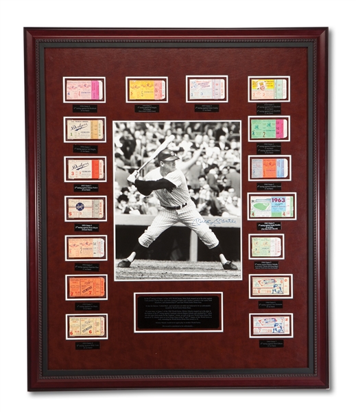 MICKEY MANTLE WORLD SERIES HOME RUN COMPLETE TICKET STUB COLLECTION DISPLAY
