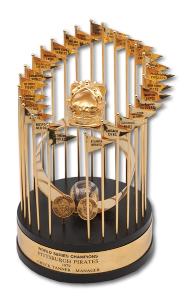 IMPORTANT 1979 PITTSBURGH PIRATES WORLD SERIES TROPHY PRESENTED TO MANAGER CHUCK TANNER (TANNER FAMILY LOA)
