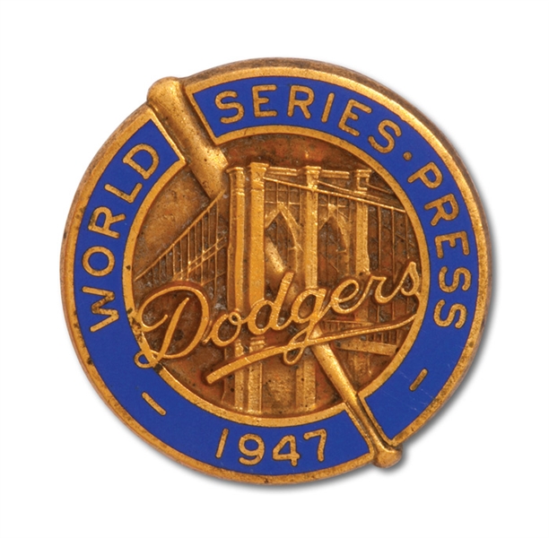 1947 BROOKLYN DODGERS WORLD SERIES PRESS PIN